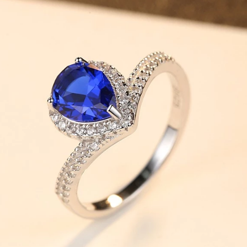 Gabriella Kiss Square Blue Sapphire Ring | Quadrum Gallery
