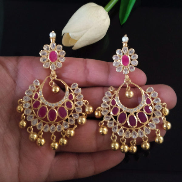 Buy Green And Gold Chandbali Earrings for Women Online at Ajnaa Jewels  391081