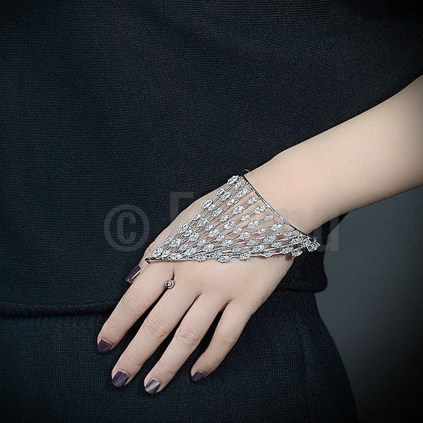 Crystal Star Diamante Hand Cuff Palm Bracelet Silver Body Jewelry Accessory  | eBay