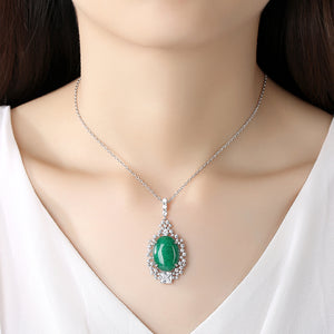 Jade CZ Pendant with Chain - Enumu